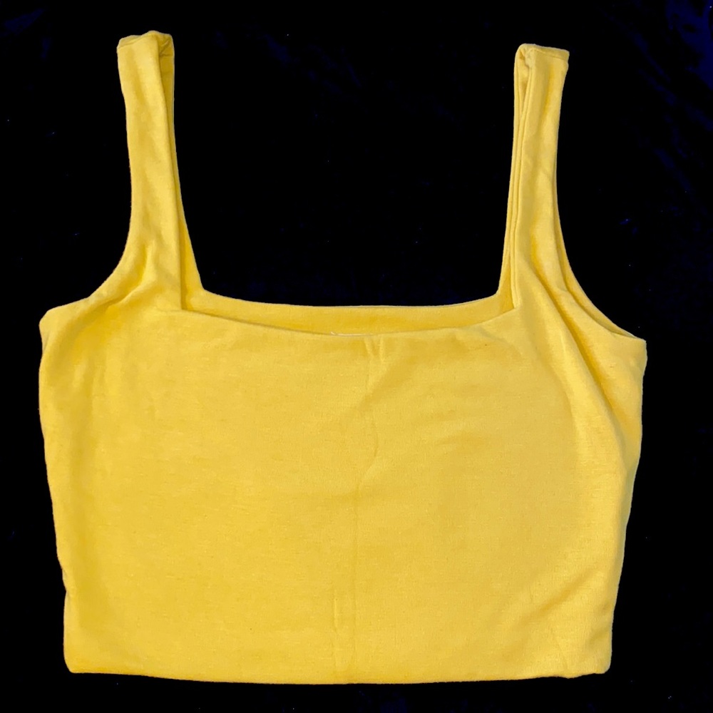 cute yellow cropped tank